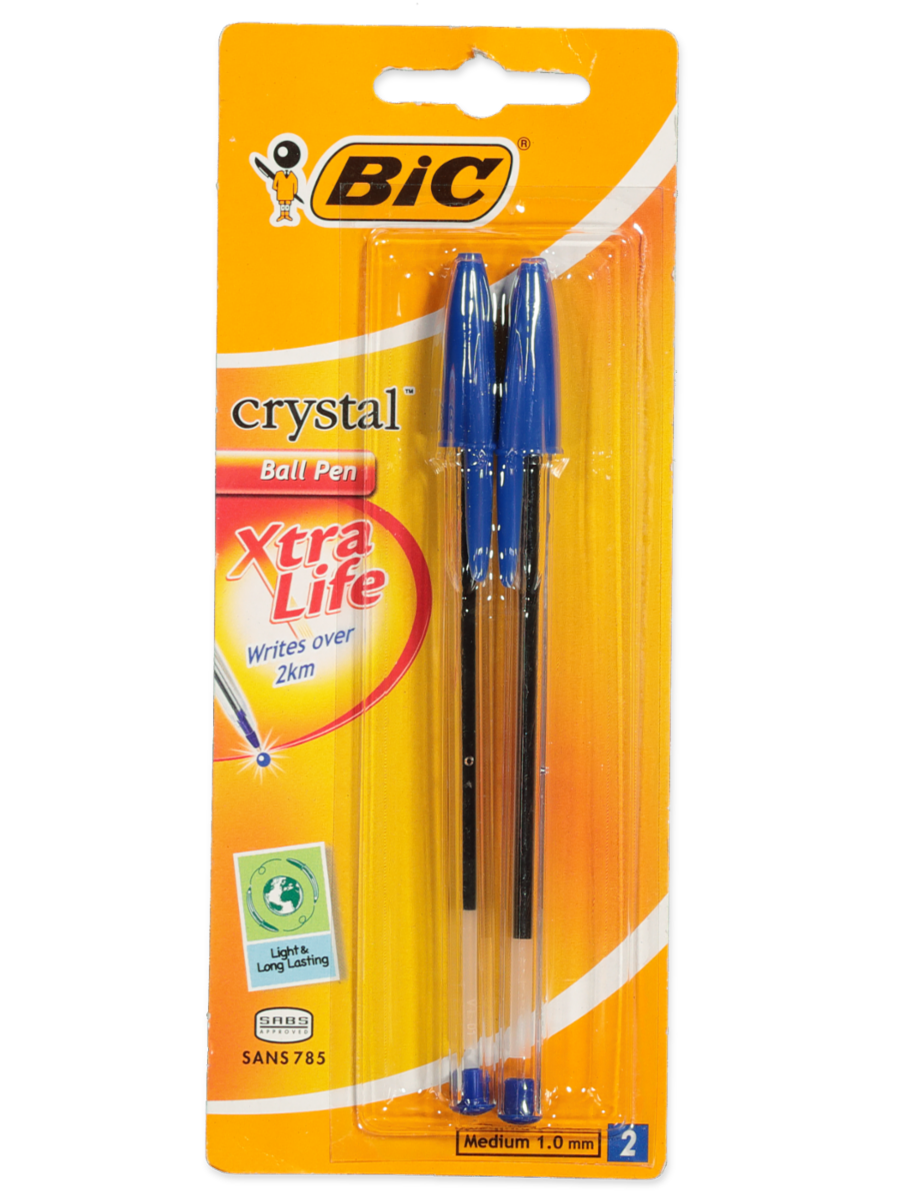 Blue Bic Crystal Pens