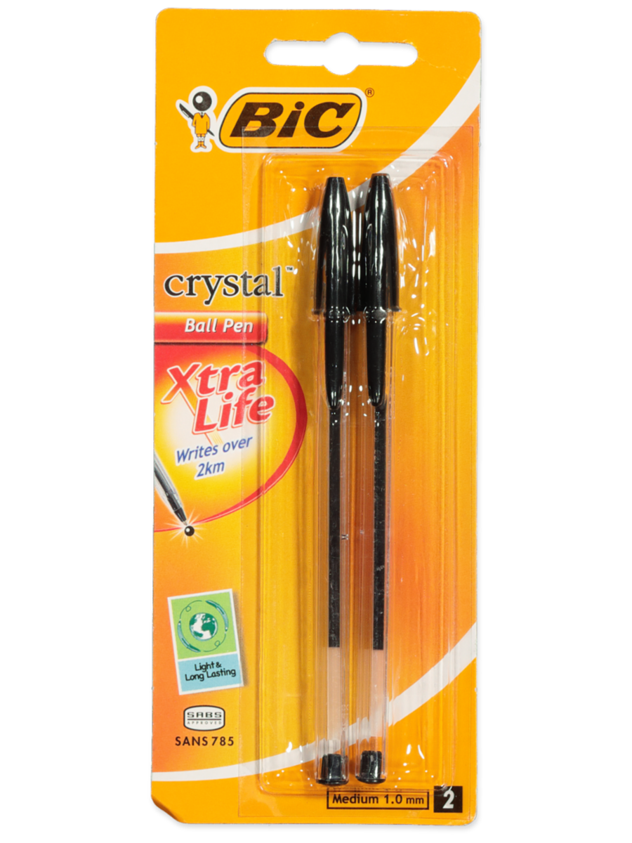 Black Bic Crystal Pens