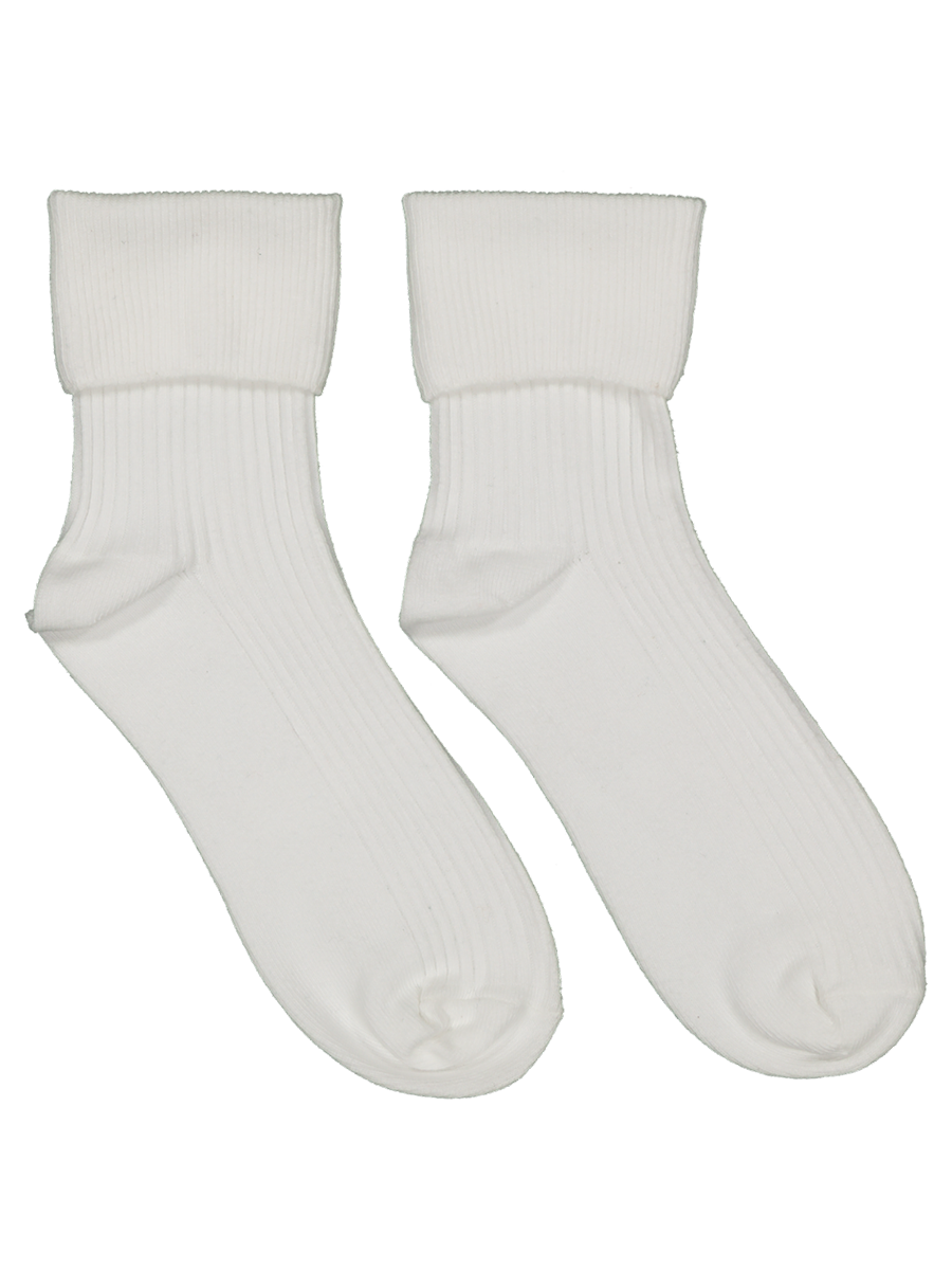 Girls White Cotton Anklets