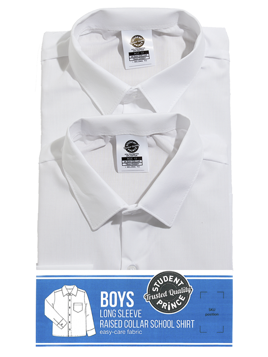 2Pk Long Sleeve Primary Raised Collar Shirt