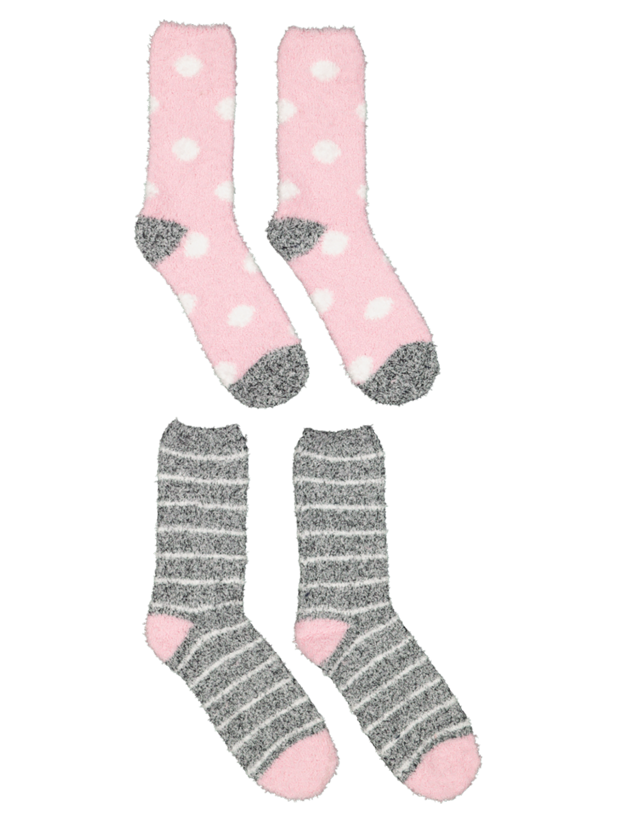 2-Pack Fluffy Crew Socks