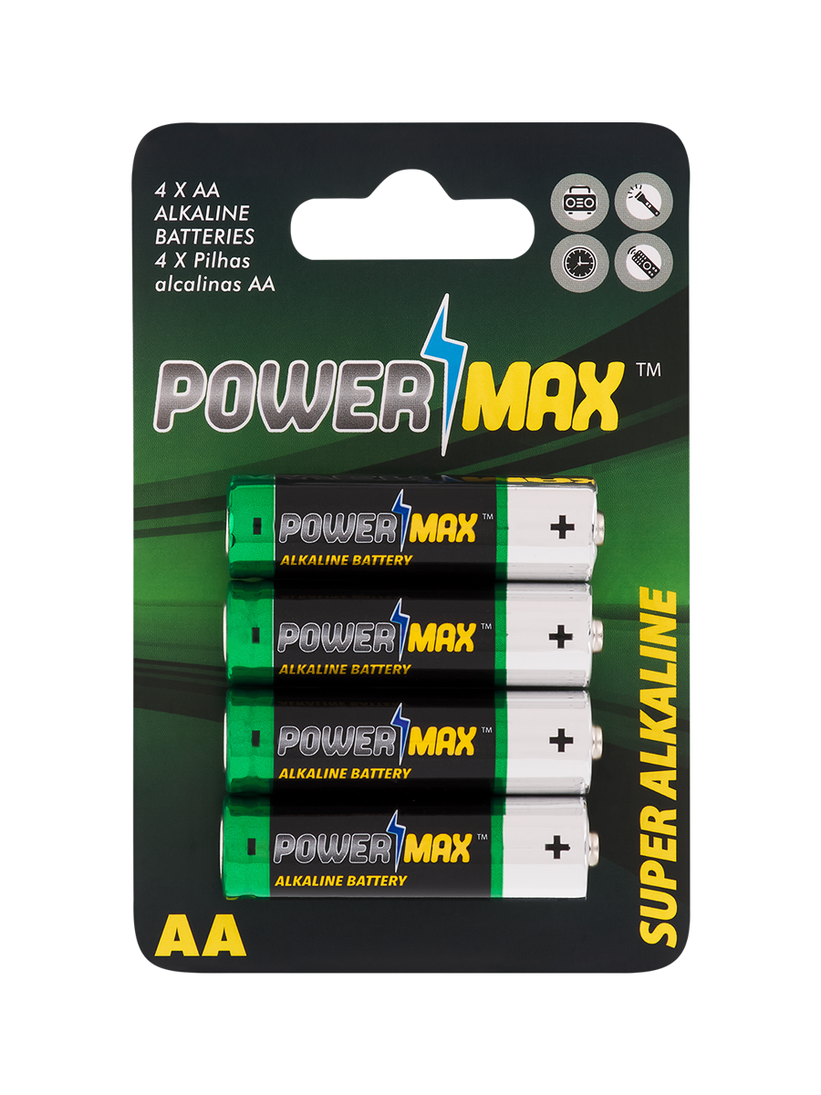 Powermax Alkaline Aa Batteries 4 Pack