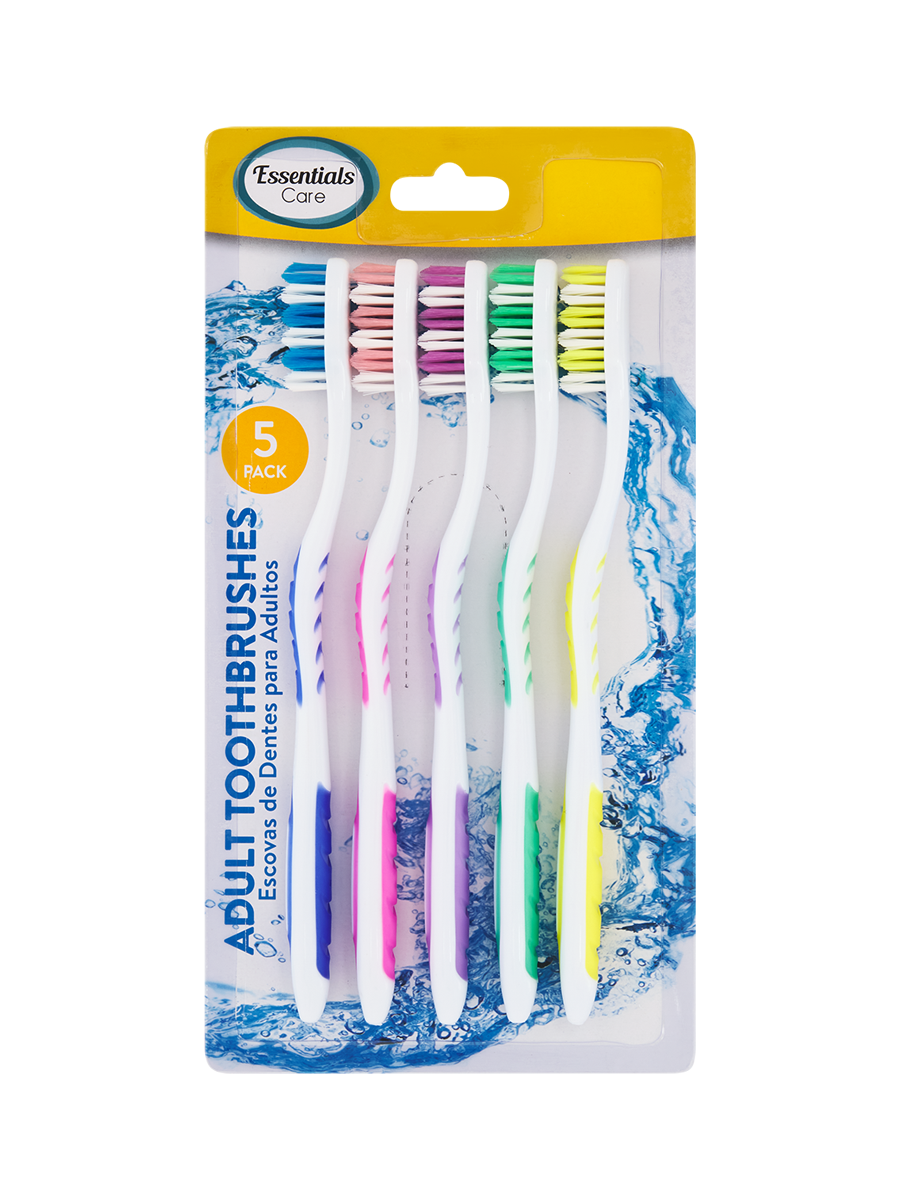 Essentials Care 5 Pack Toothbrushes