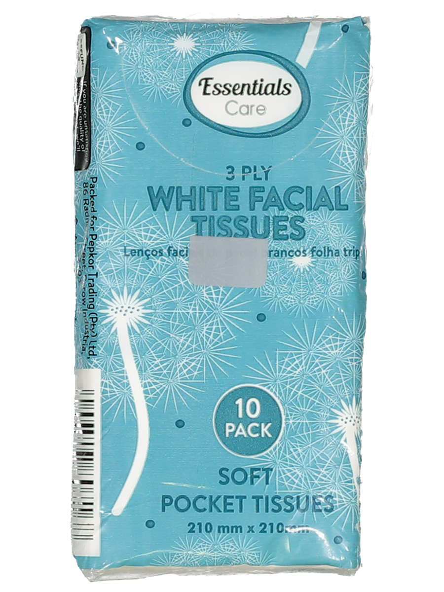 ESSENTIALS CARE 2 PLY WHITE TISSUES 10S