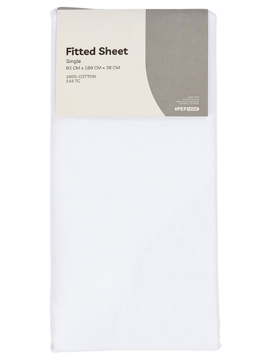 Fitted Sheet Single 100% Cotton