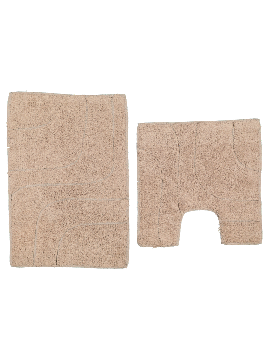 2 Piece Tufted Mat Set Taupe