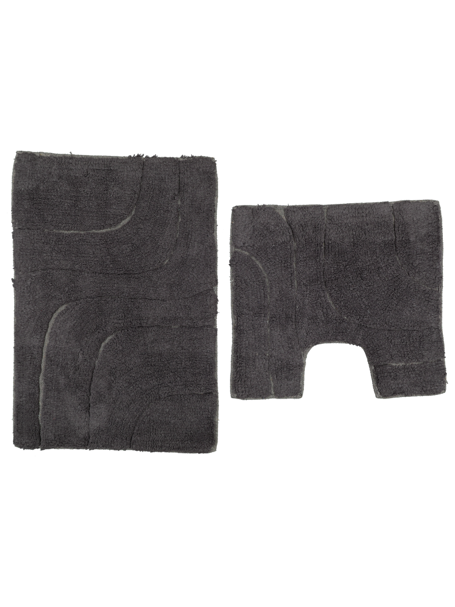 2 Piece Tufted Mat Set Charcoal