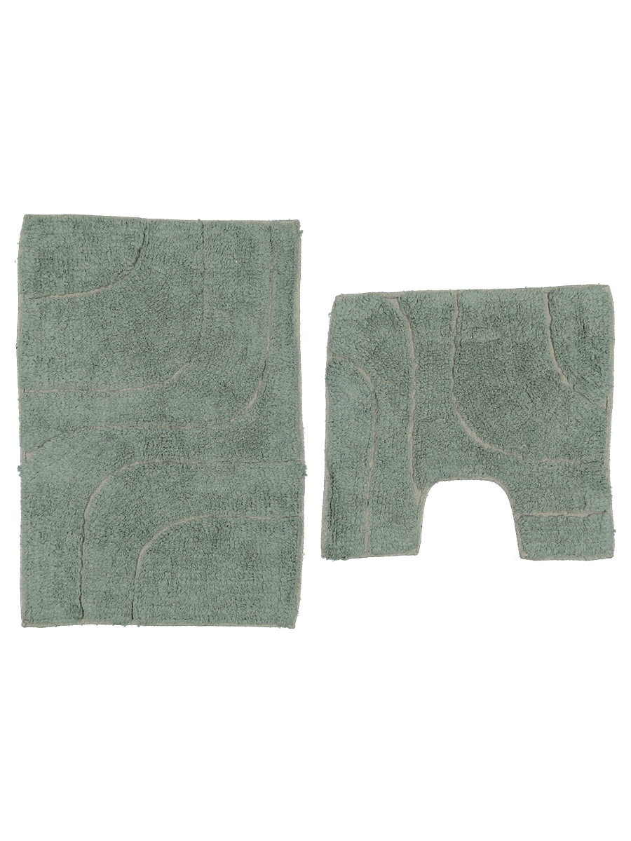 2 Piece Tufted Mat Set Green