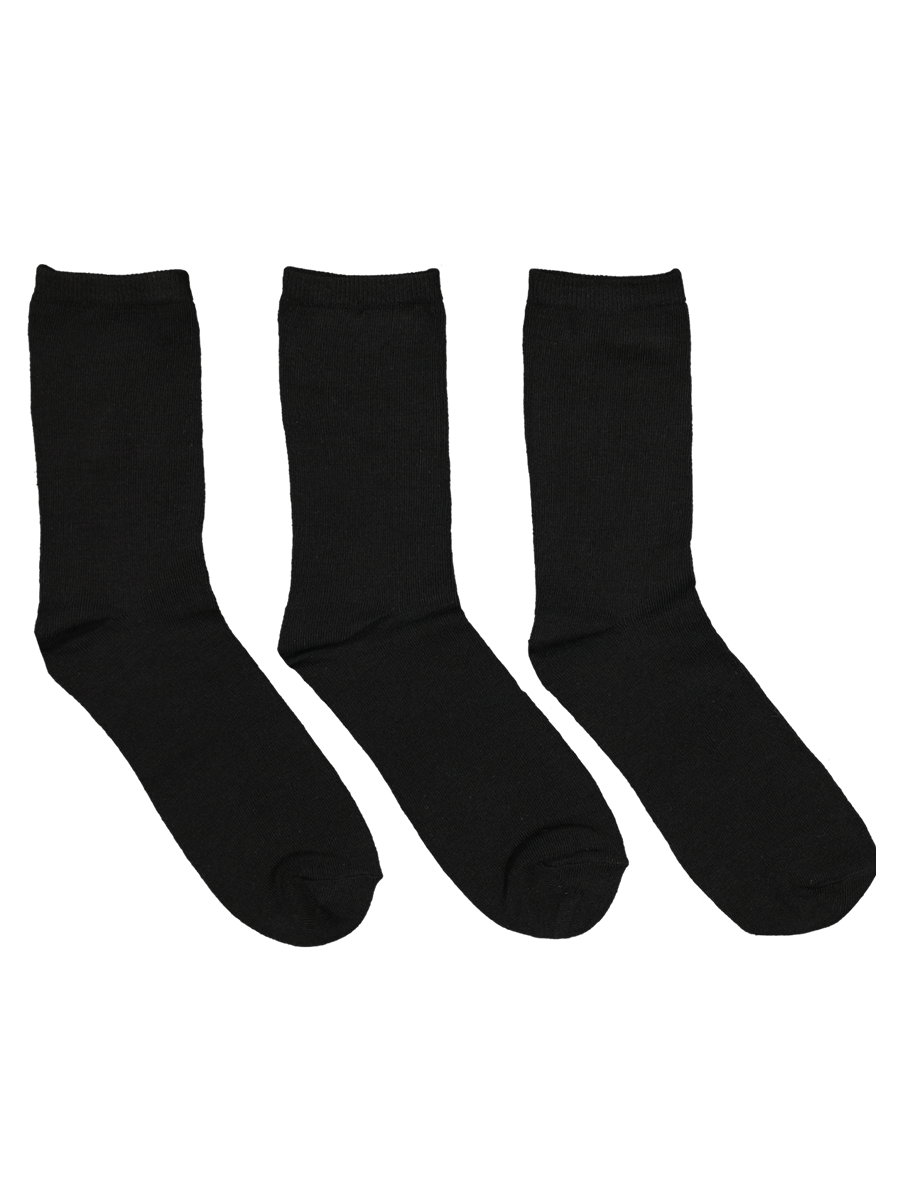 Black Crew Socks 3 Pack