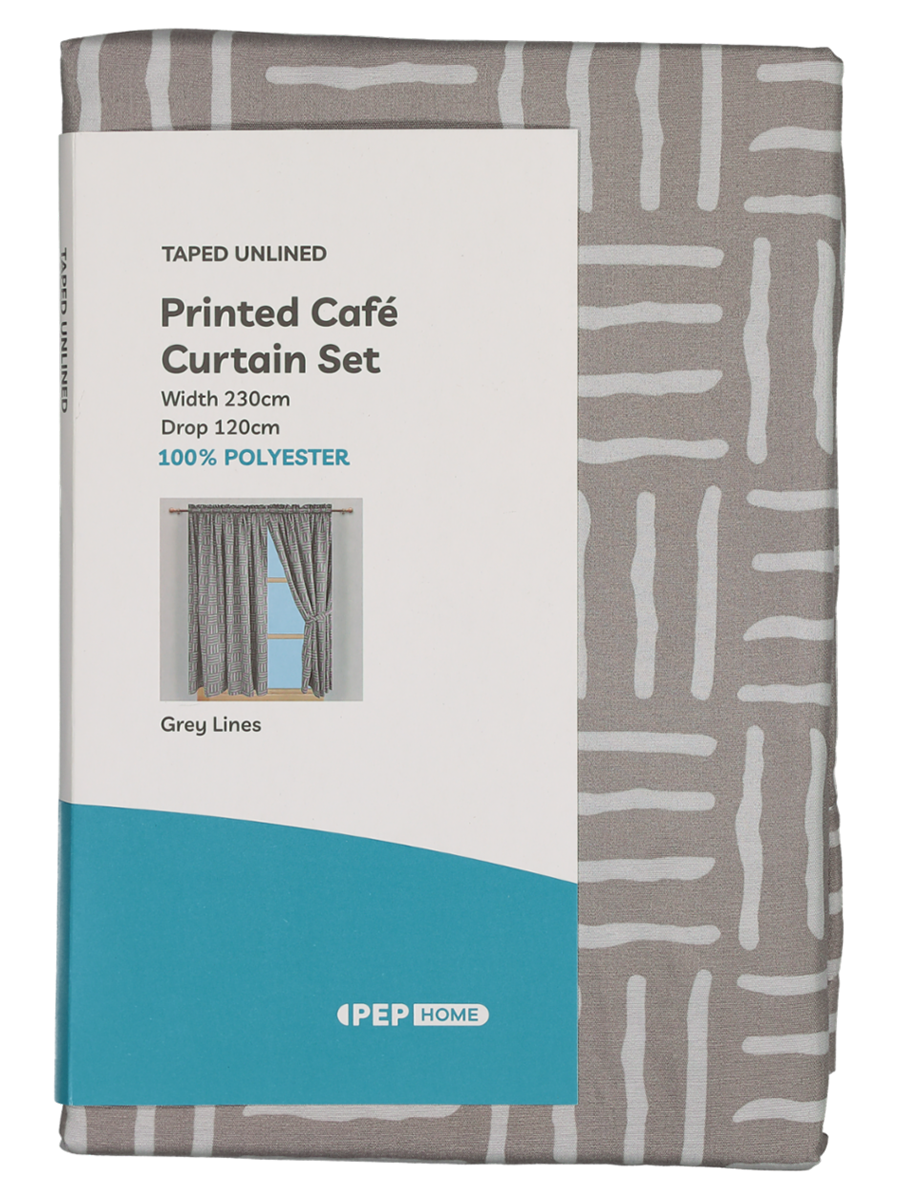 Grey Lines Cafe Set Printed