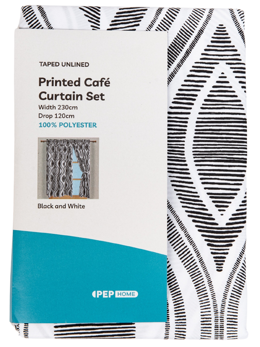 Black And White Printed Cafe Set