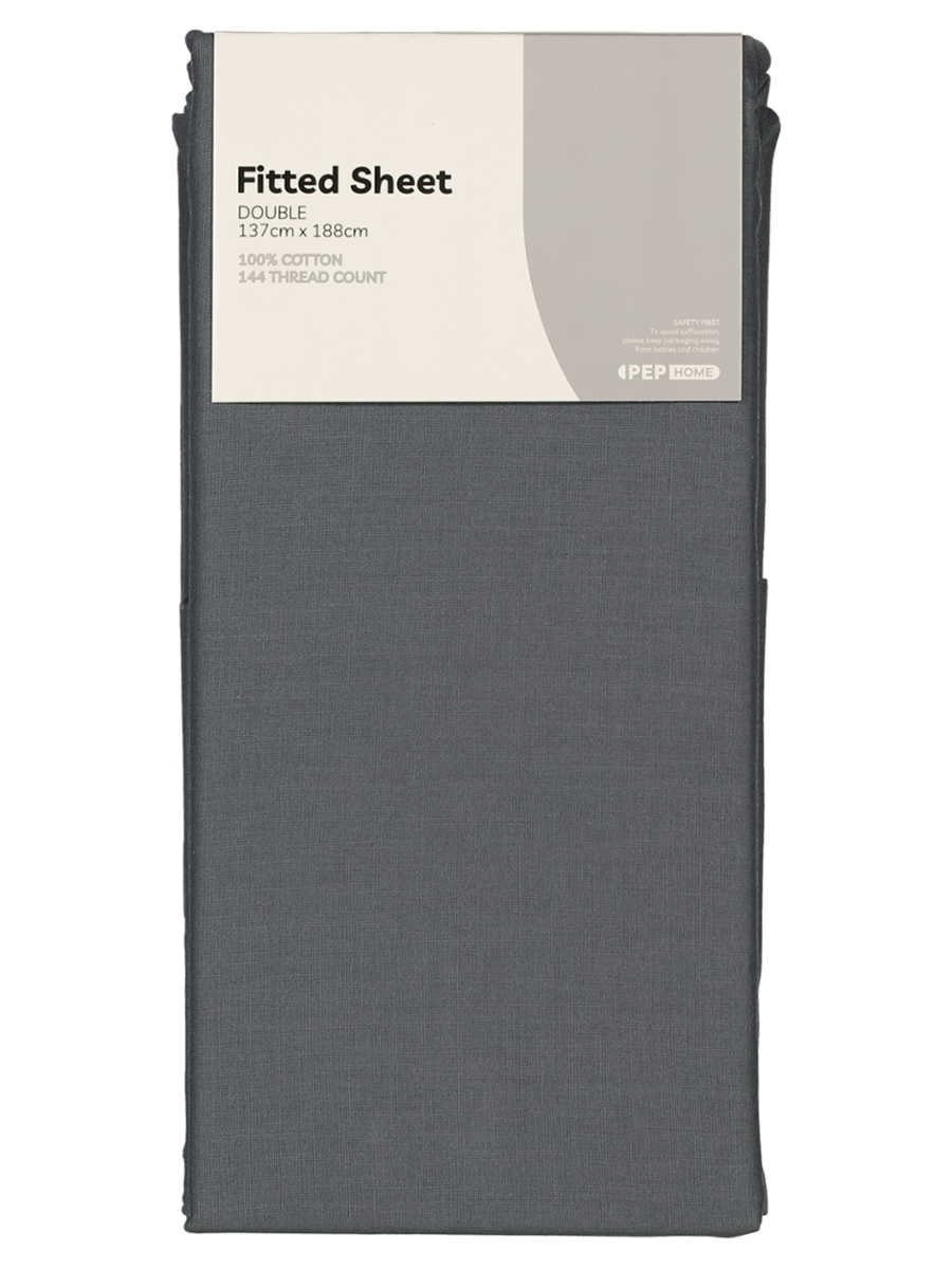 Db Charcoal Cotton Fitted Sheet