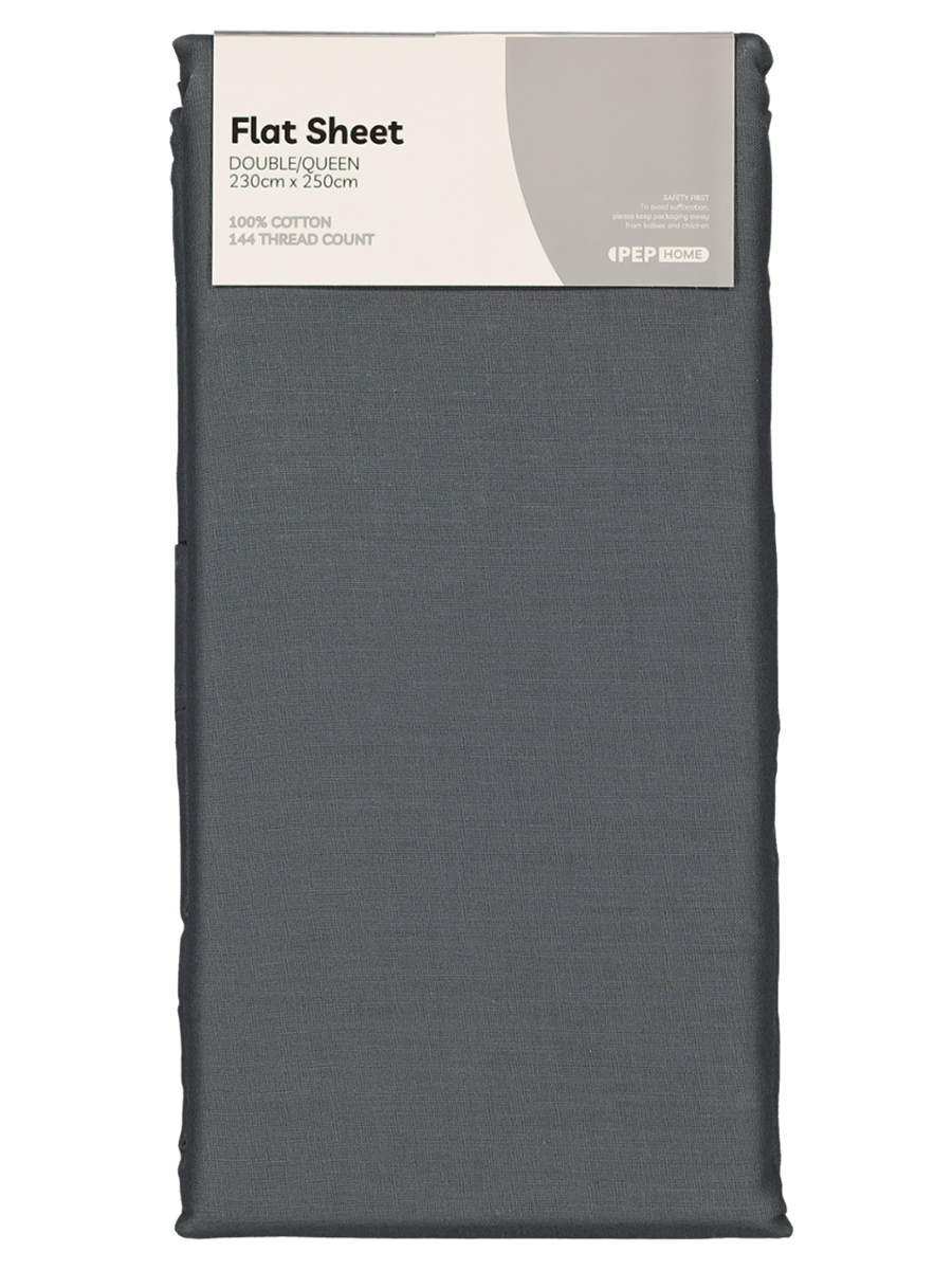 Charcoal Cotton Flat Sheet