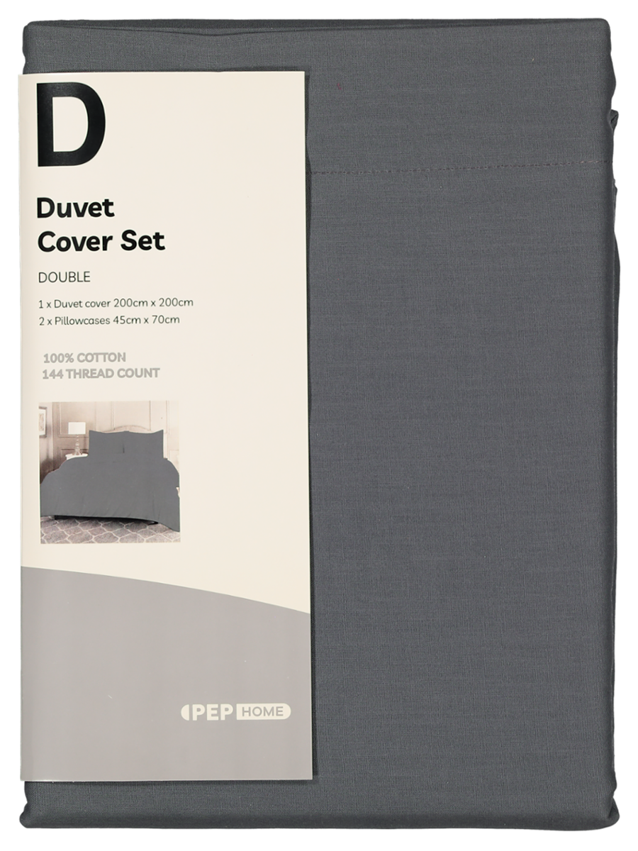 Sb Charcoal Cotton Duvet Cover