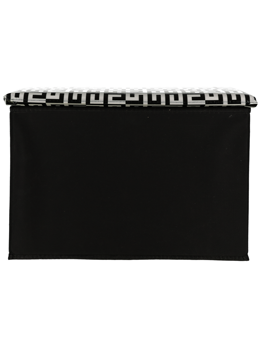 Storage Chair Black White Geo