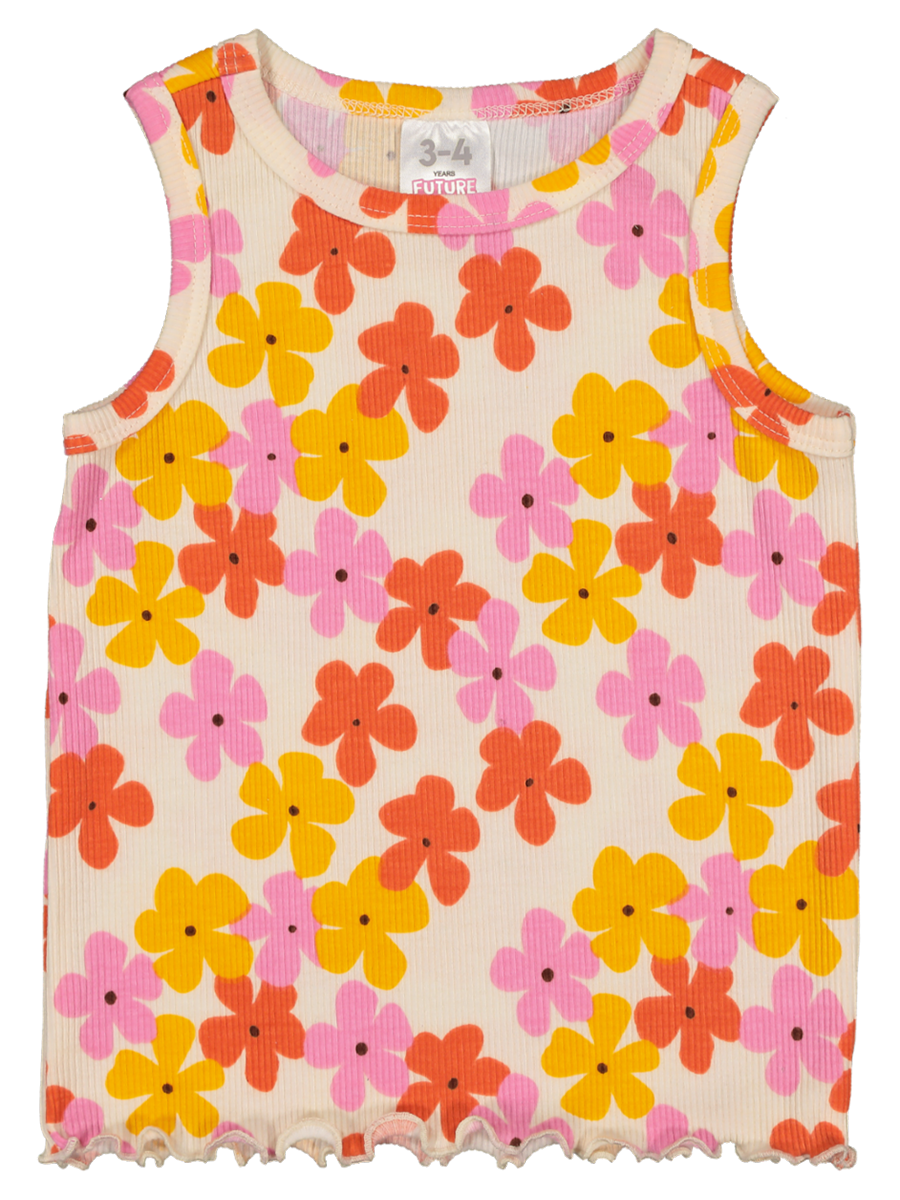 Floral Print Rib Vest