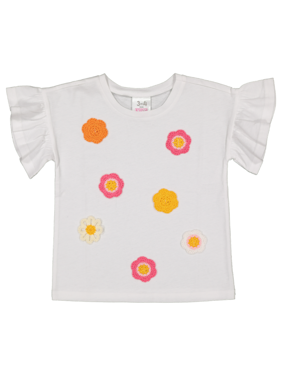 Top With Knit Flowers