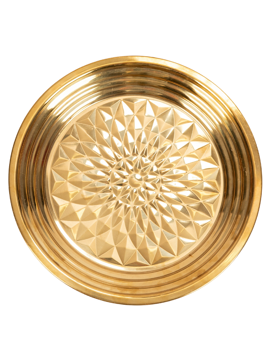 GOLD METAL TRAY 36X36X2.5CM