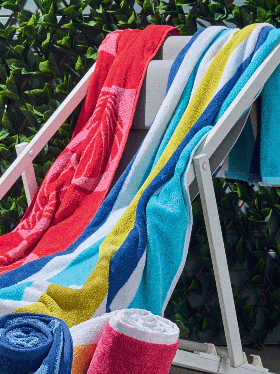 Velour Stripe Beach Towel