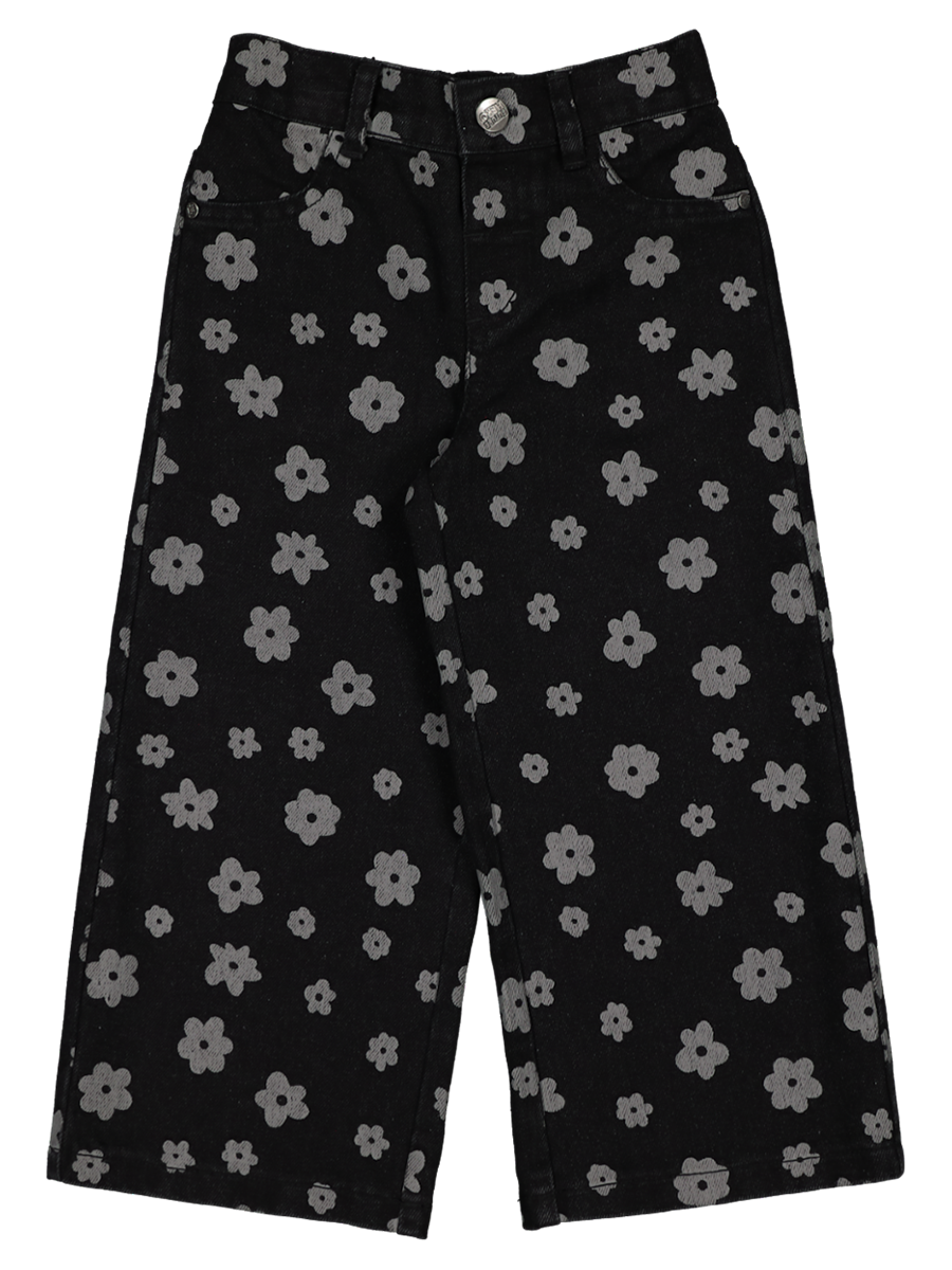 Floral Print Denim Jeans