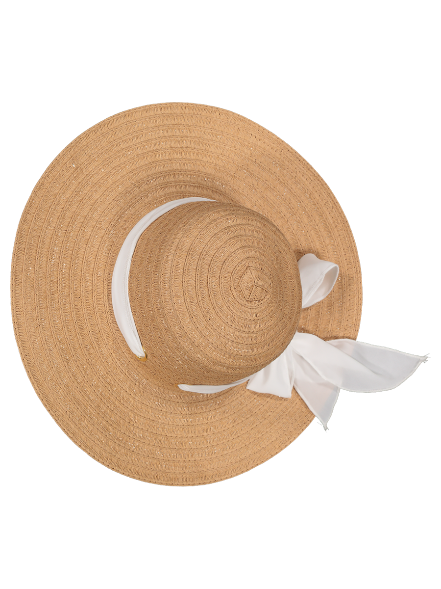 Straw Hat White Ribbon