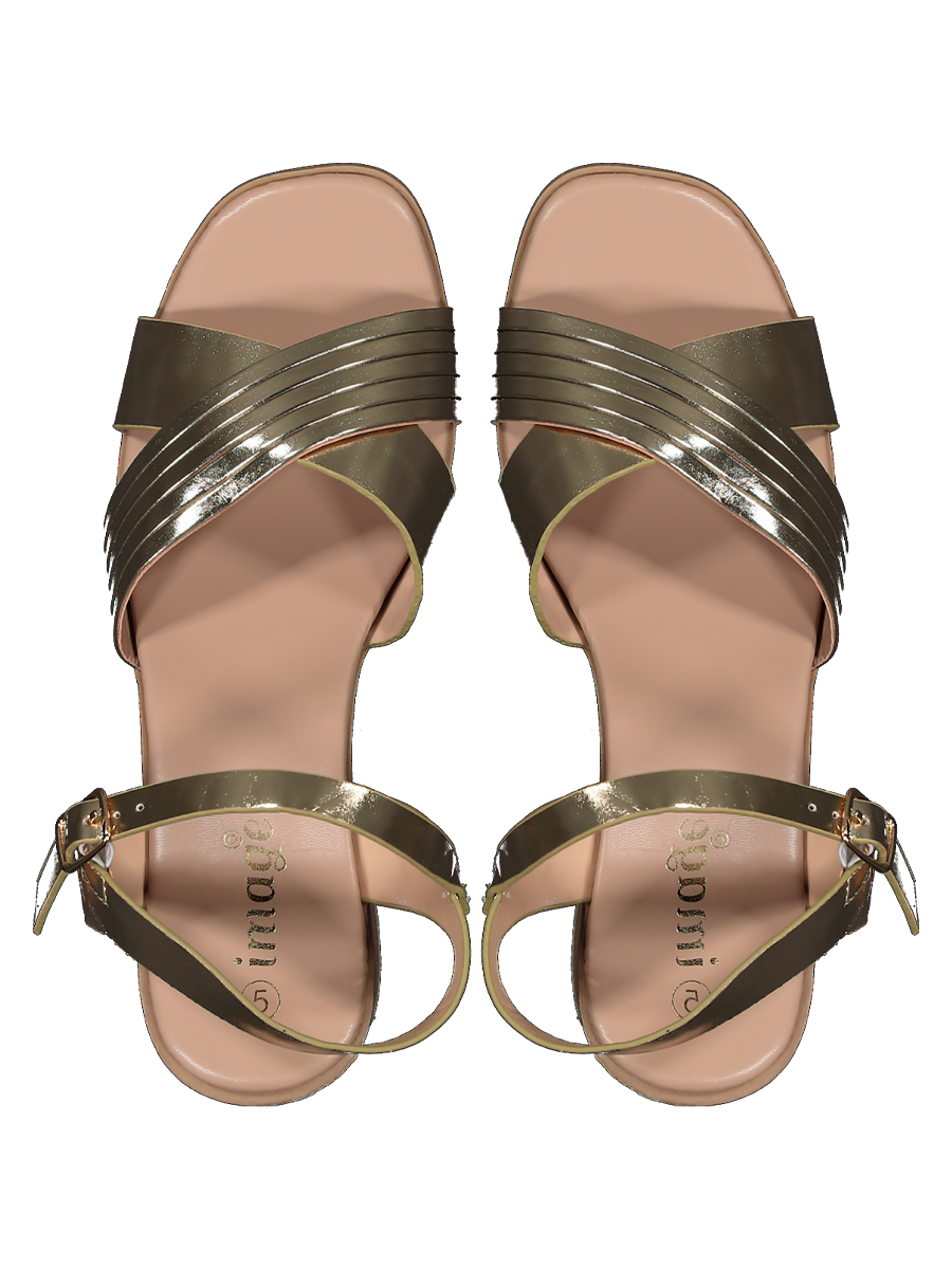 Block Heel Buckle Strap Sandals