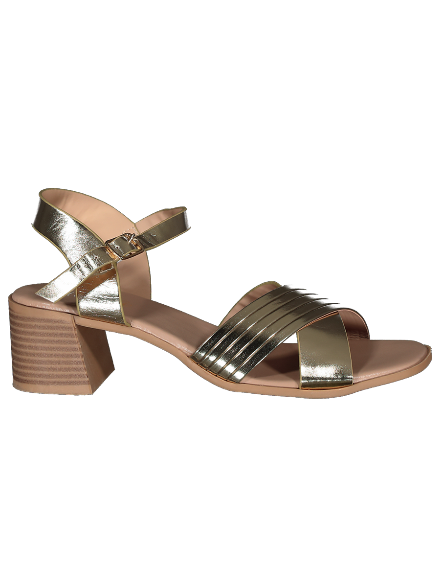 Block Heel Buckle Strap Sandals