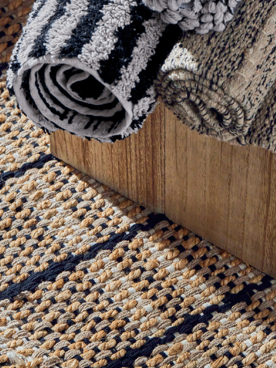 Cotton Jute Rug Natural And Black