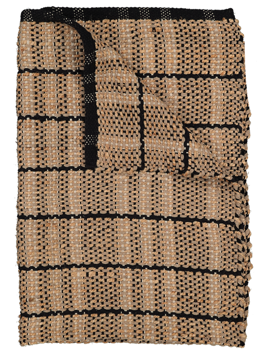 Cotton Jute Rug Natural And Black