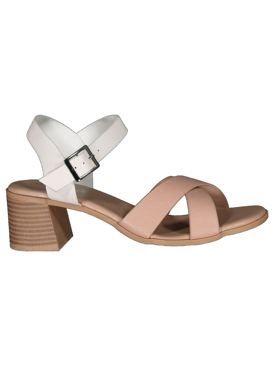 Block Heel Buckle Strap Sandals
