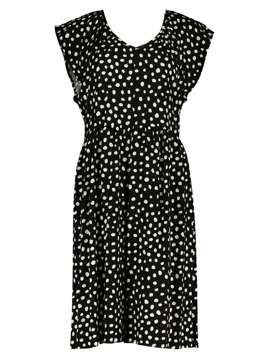 Sleeveless Spotted Print Midi Dress