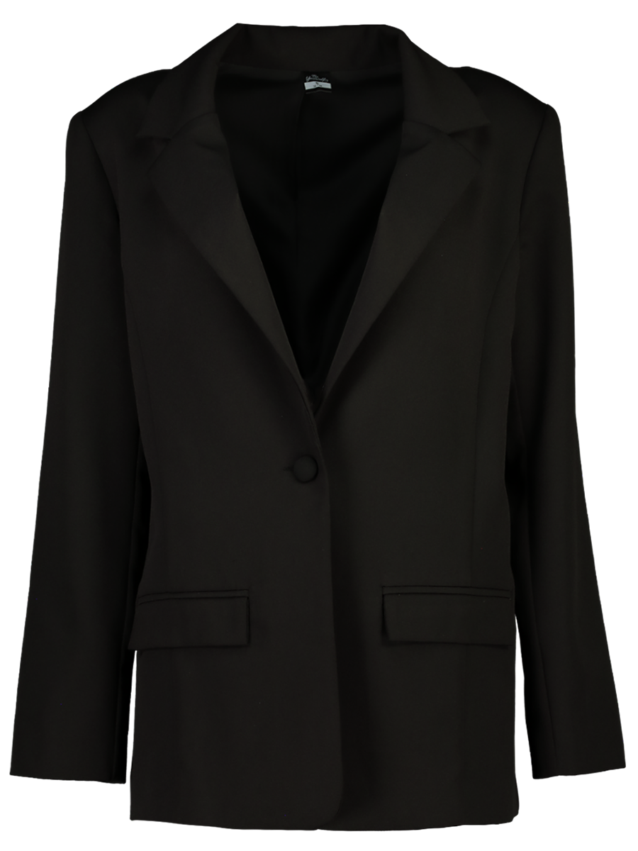Single Button Black Blazer