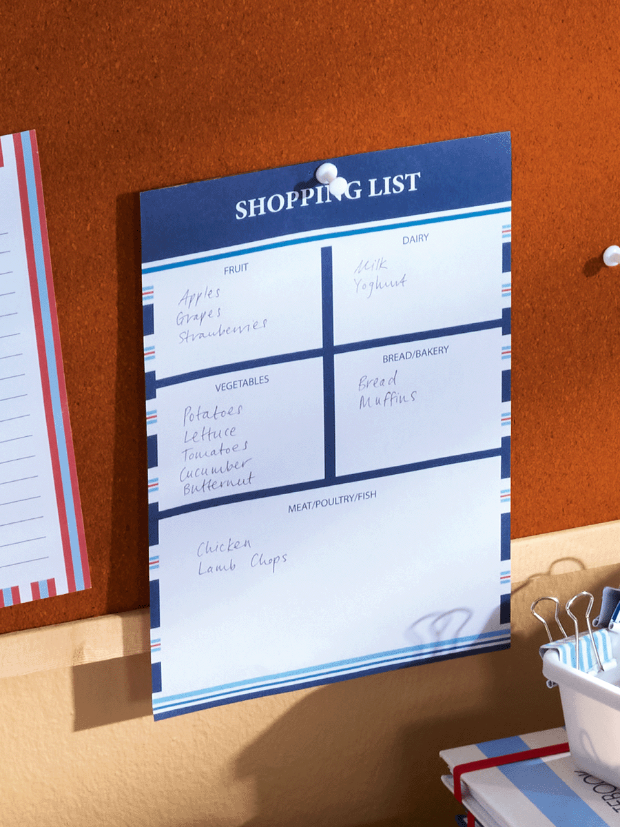 A5 Shopping List 50 Sheets Marine
