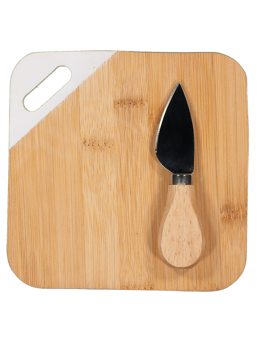 Bamboo Cheese Board With Knife