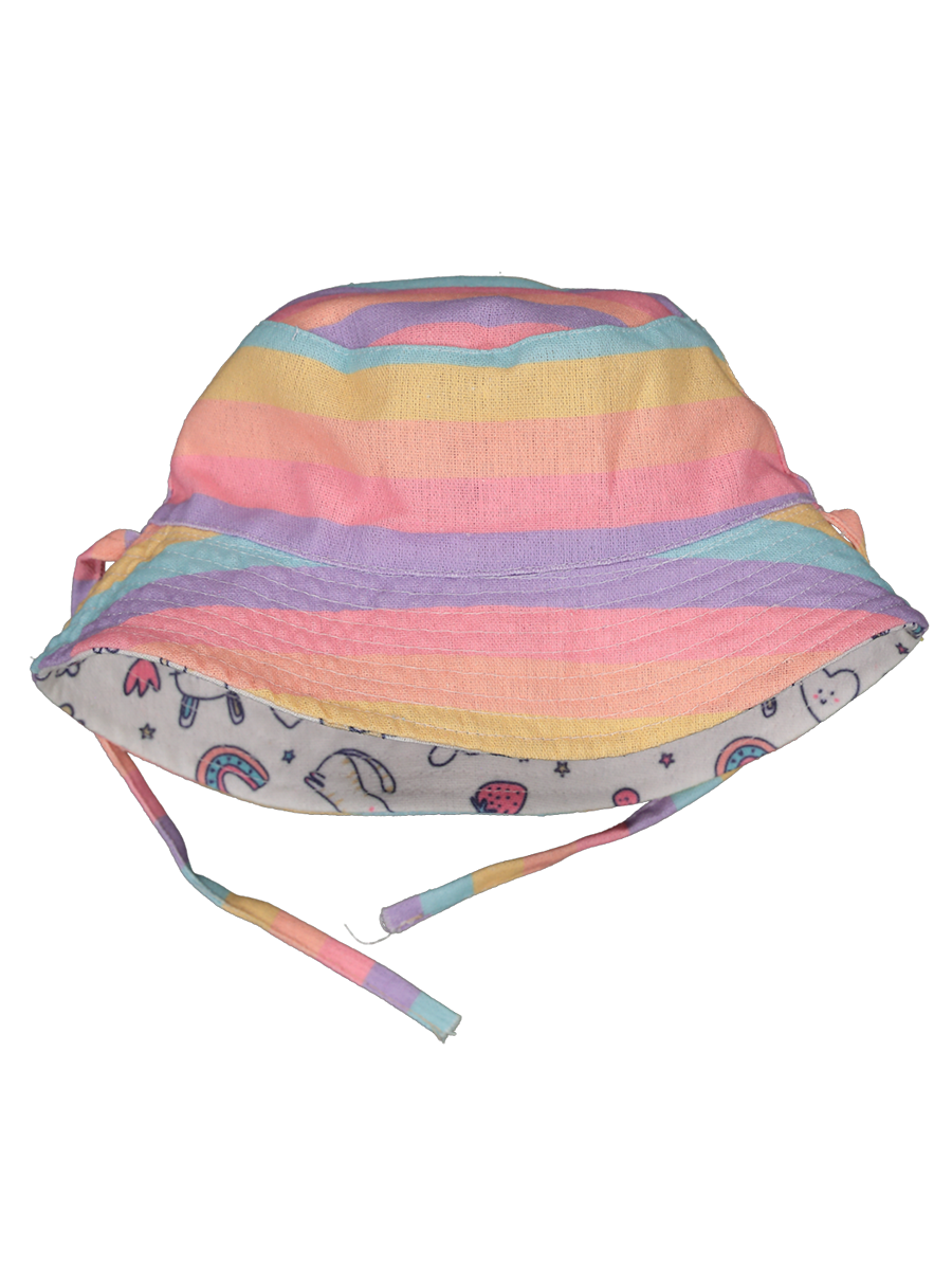 Baby Girls Reversible Bucket Hat Rainbow