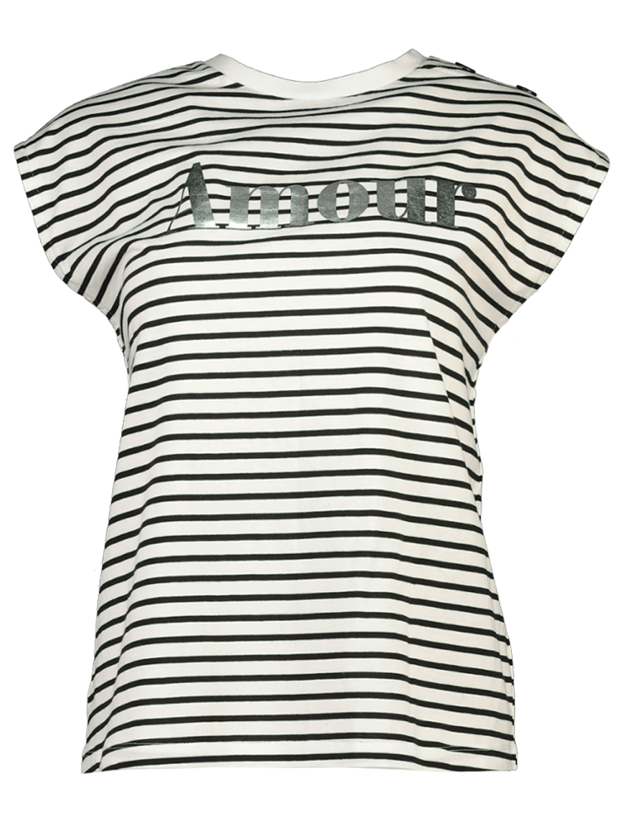 Amour Striped Print Top