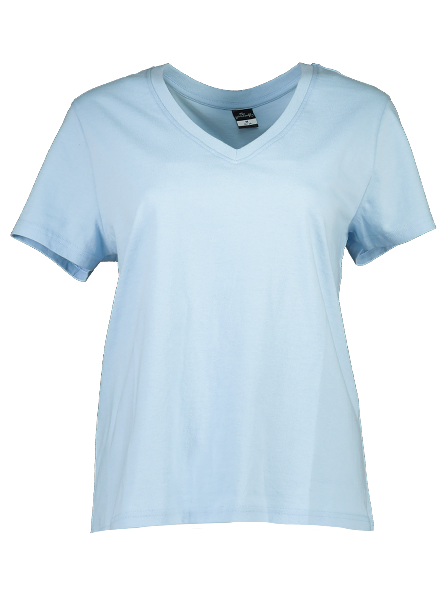 Plain Short Sleeve V Neck T-Shirt