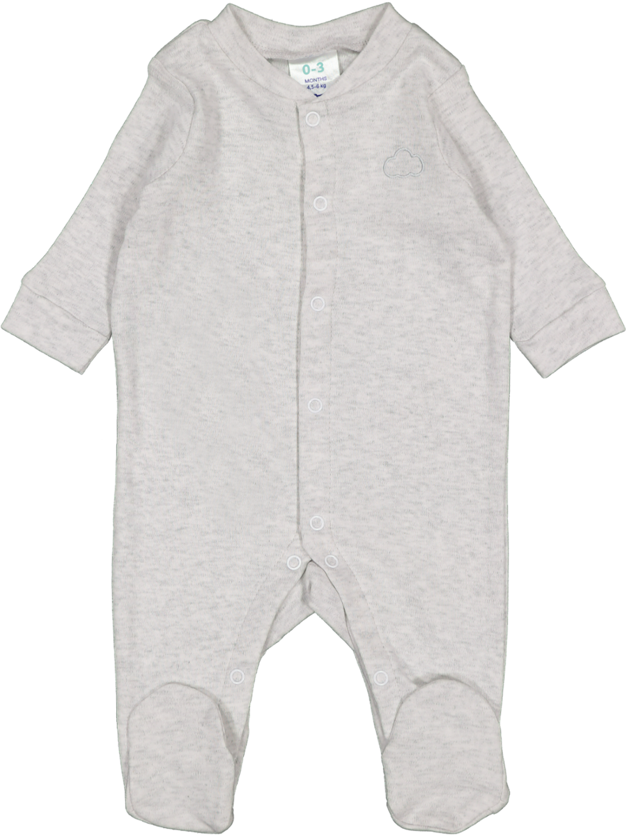 Grey Button Up Babygrow