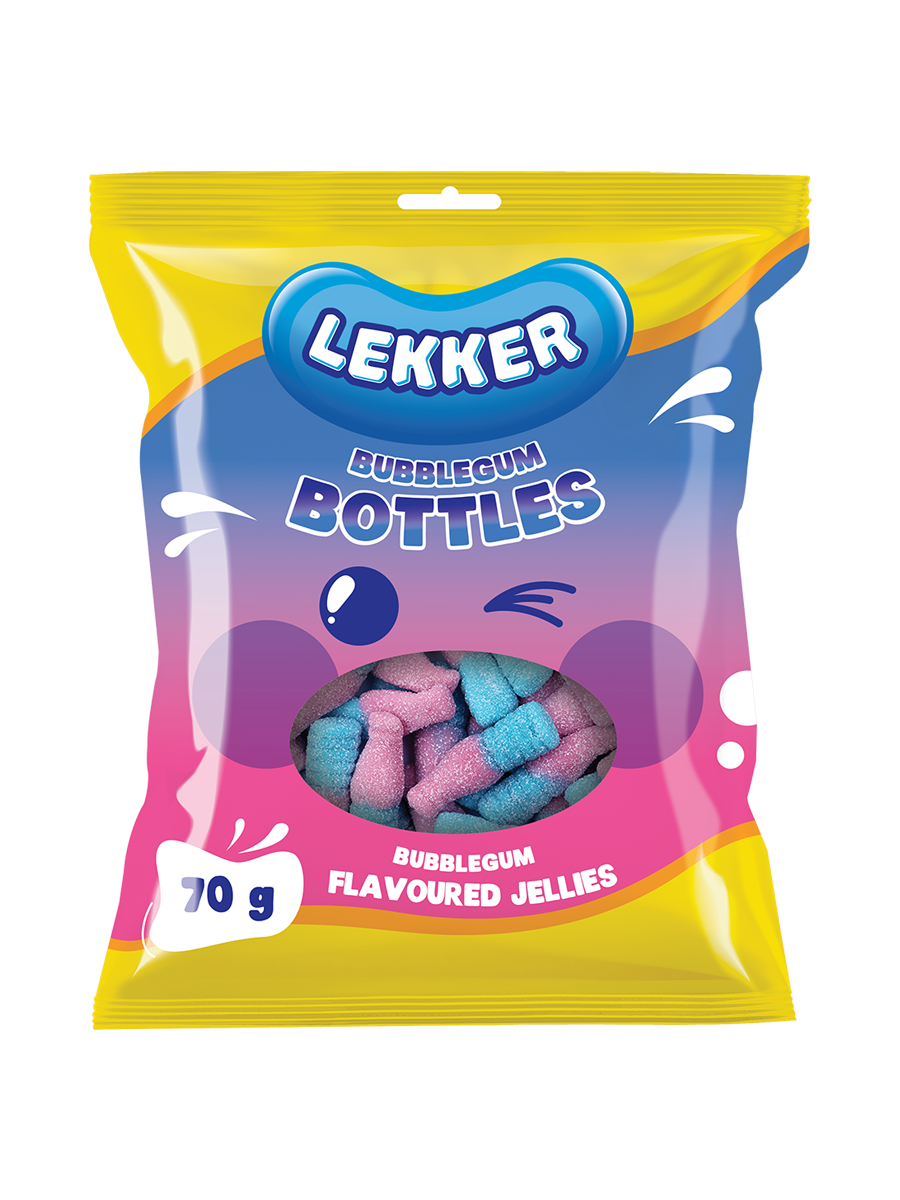 Lekker Bubblegum Bottles 70G