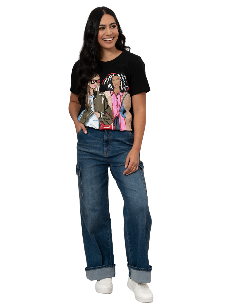 Short Sleeve Graphic T-Shirt Black