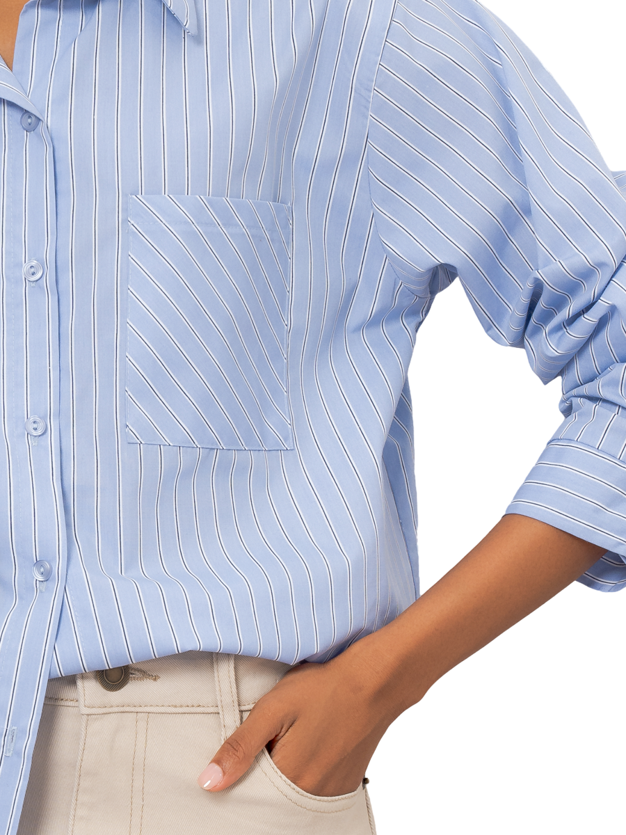 Stripe Print Boyfriend Shirt