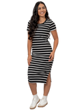 Stripe Midi Bodycon Dress