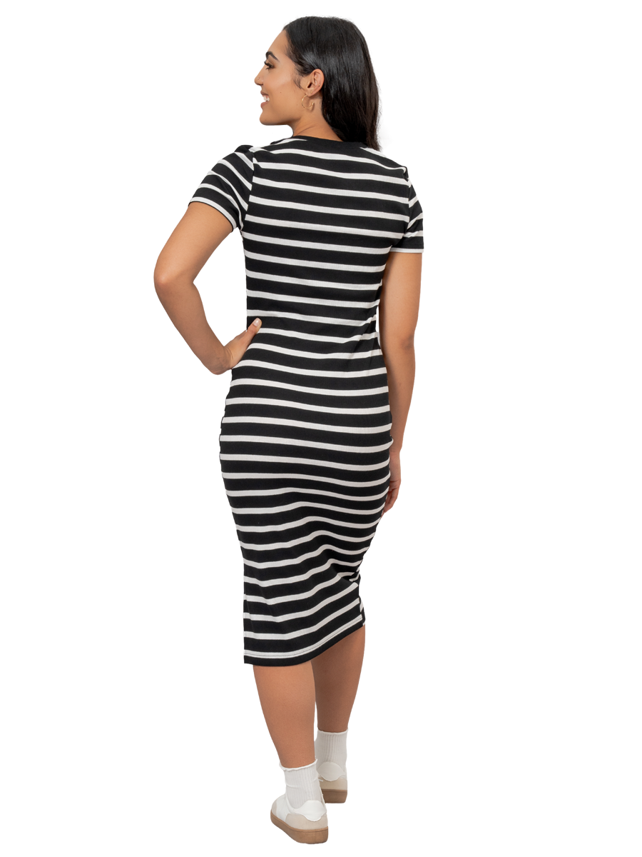Stripe Midi Bodycon Dress
