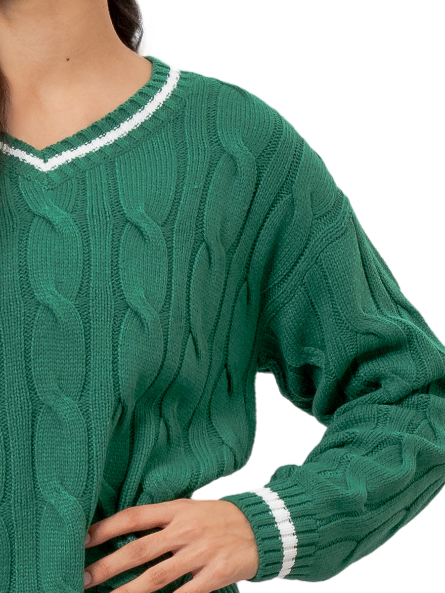 Textured Knit Pullover Sweater