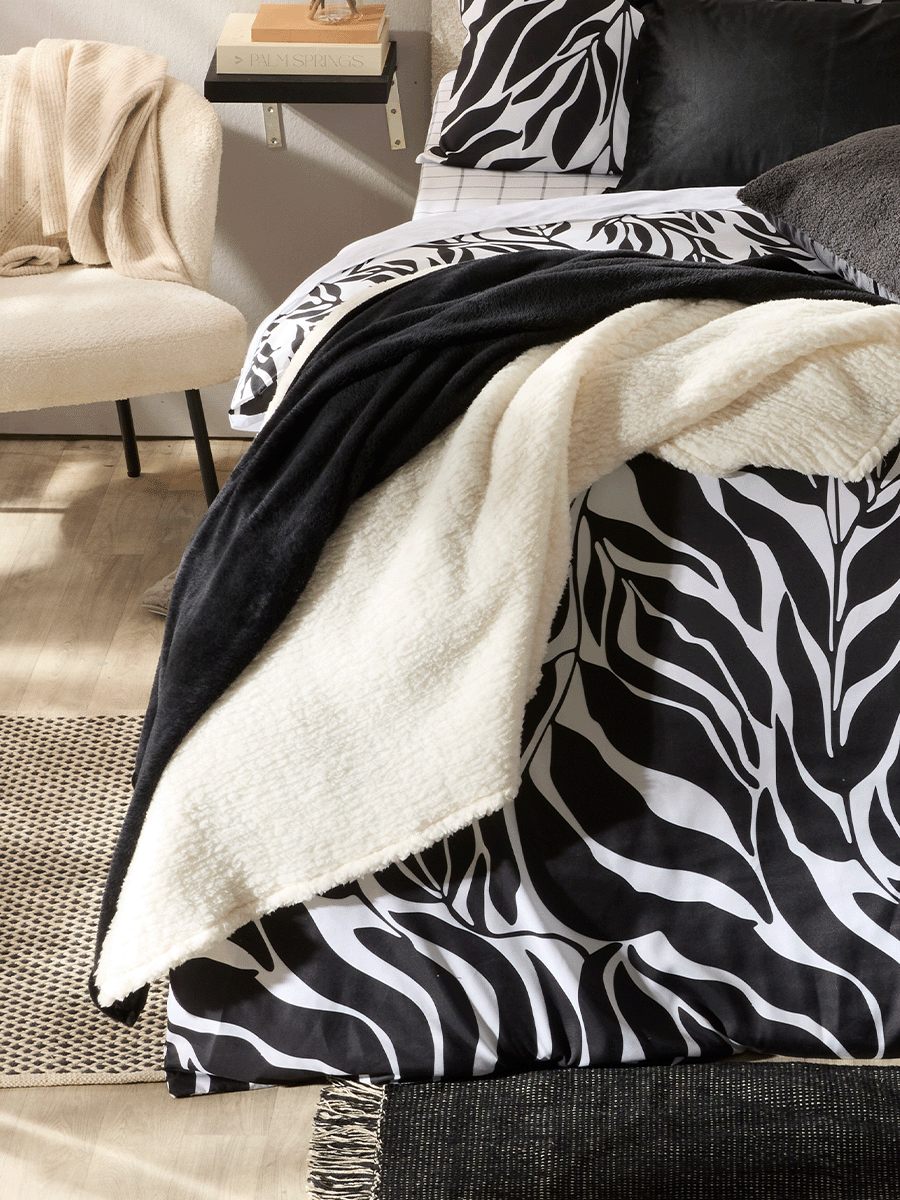 Plain Flannel Fleece Double Black