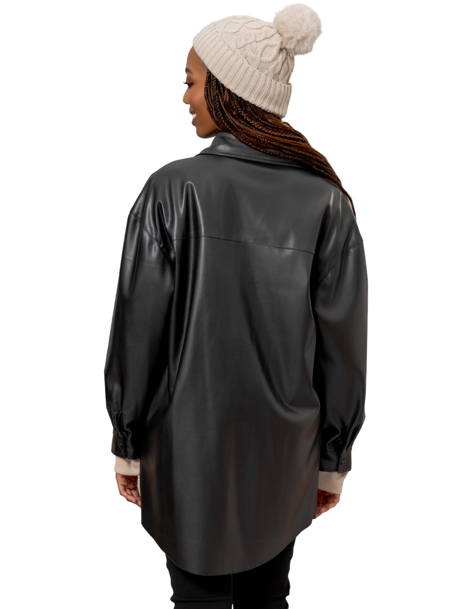 Overshirt Leather Look Shacket