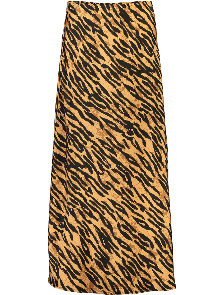 Tiger Print Midi Smart Skirt
