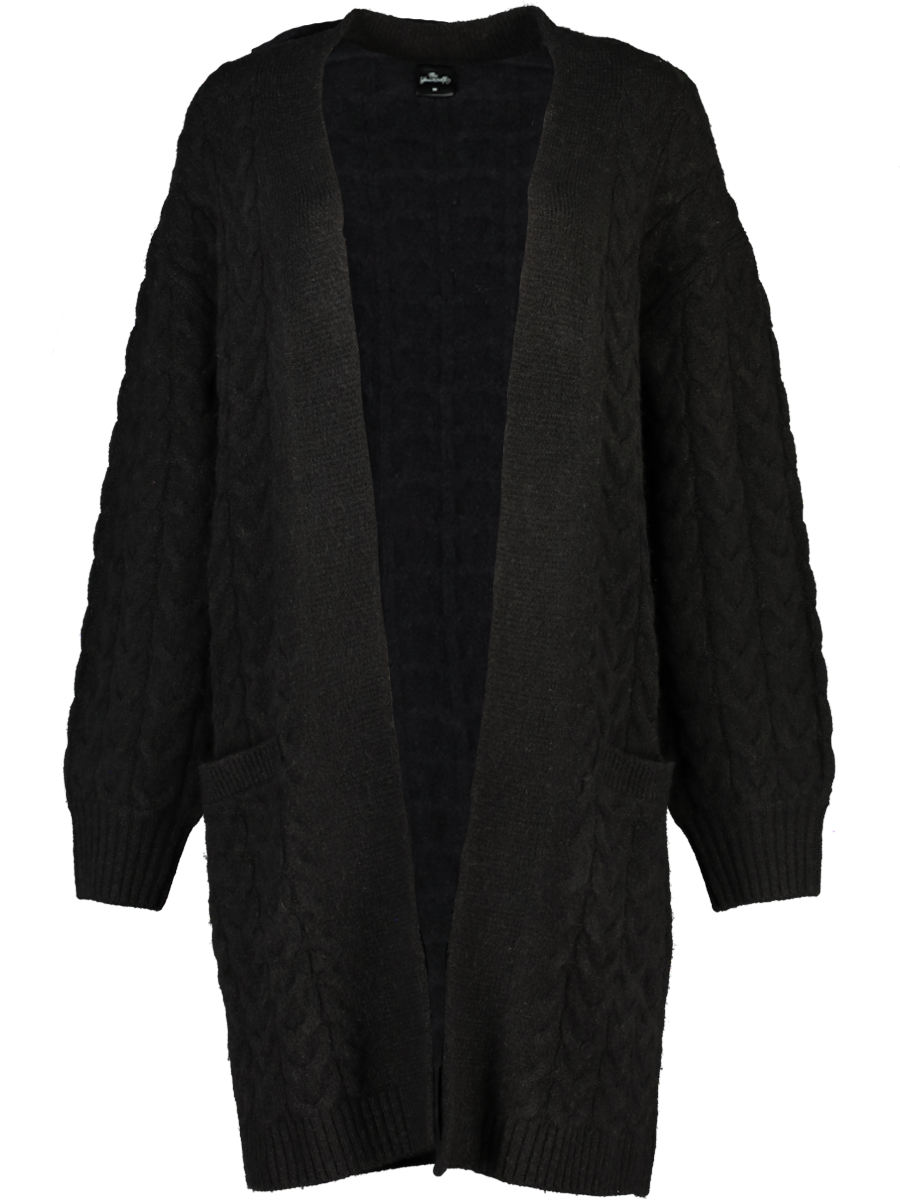 Charcoal Cable-Knit Cardigan