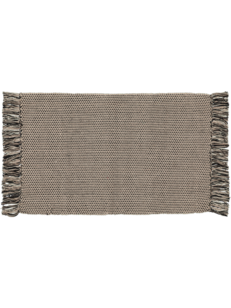 Small Beige And Black Rug