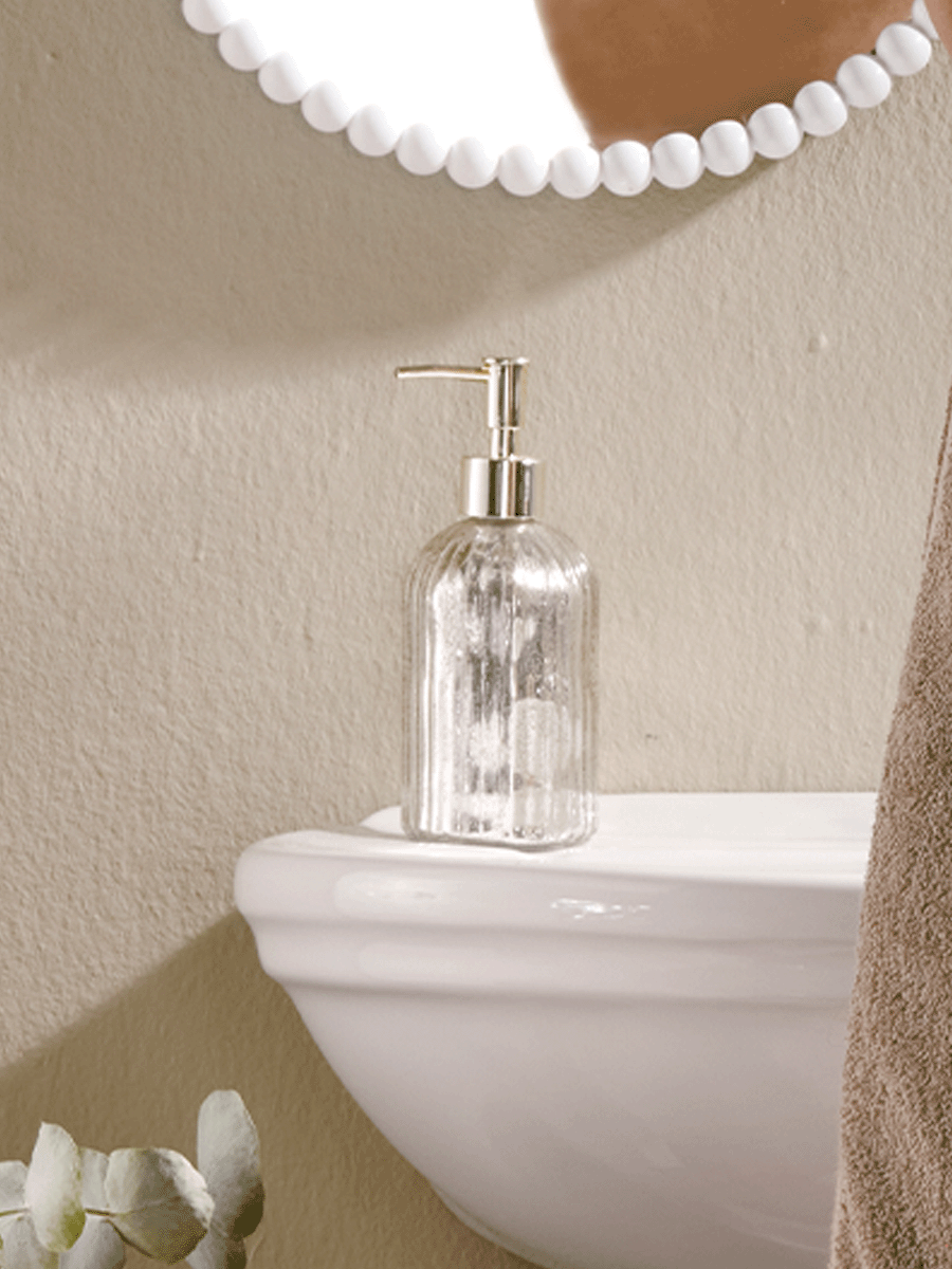 Mercurized Glass Soap Dispenser